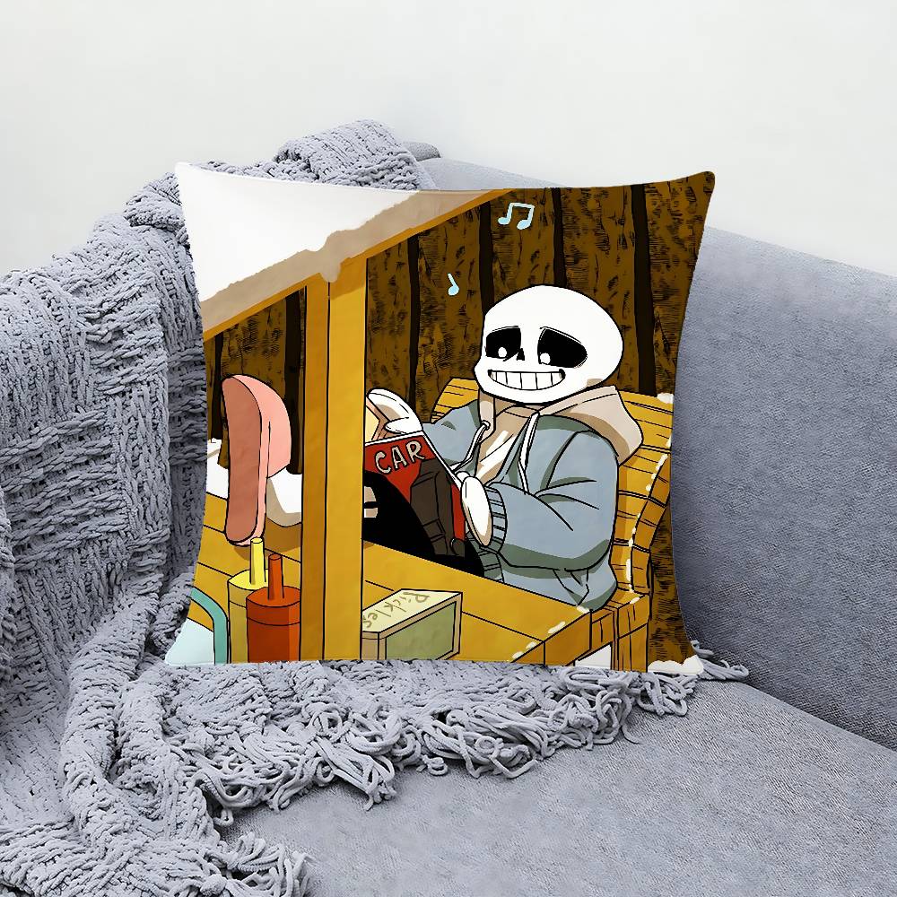 Süße H-Undertale Sans-W Kissenhülle Kissenbezug Weich Süß Dekokissenhülle Für Auto Sofa Kissenbezug Polyester Mit Reißverschluss