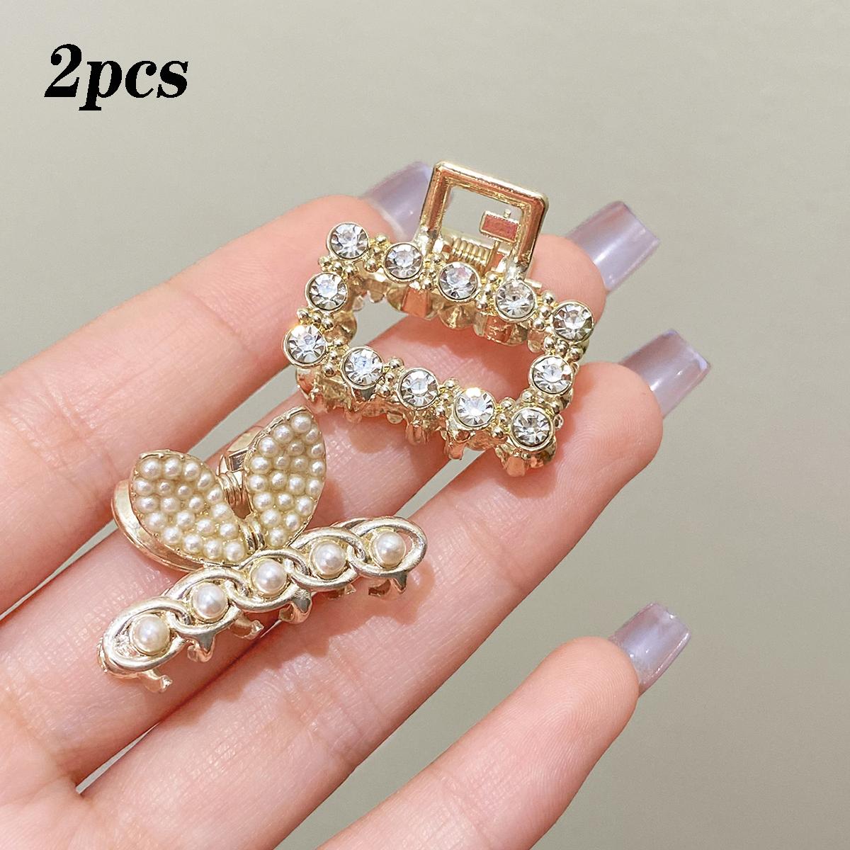 

4 шт. элегантные шпильки со стразами для женщин, модные геометрические заколки-краб для волос, головные уборы, заколки для волос в виде конского хвоста, аксессуары для волос в виде краба