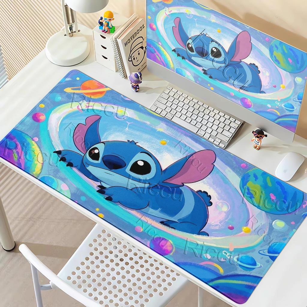 Kawaii Stitch Pattern Anime Mouse Pads Aesthetics Large Extended Cartoon Gaming Accessories Offices Laptop Non Slip Gamer Carpet