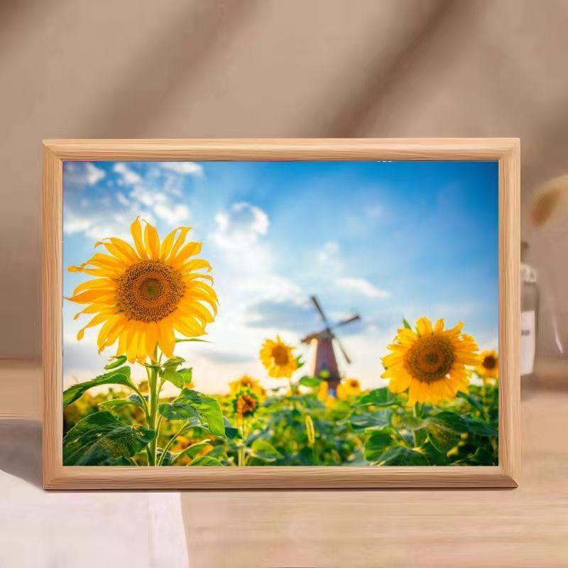 Sunflower Photo Frame: Sun-Seeking Tabletop Decor for Living Room or Office