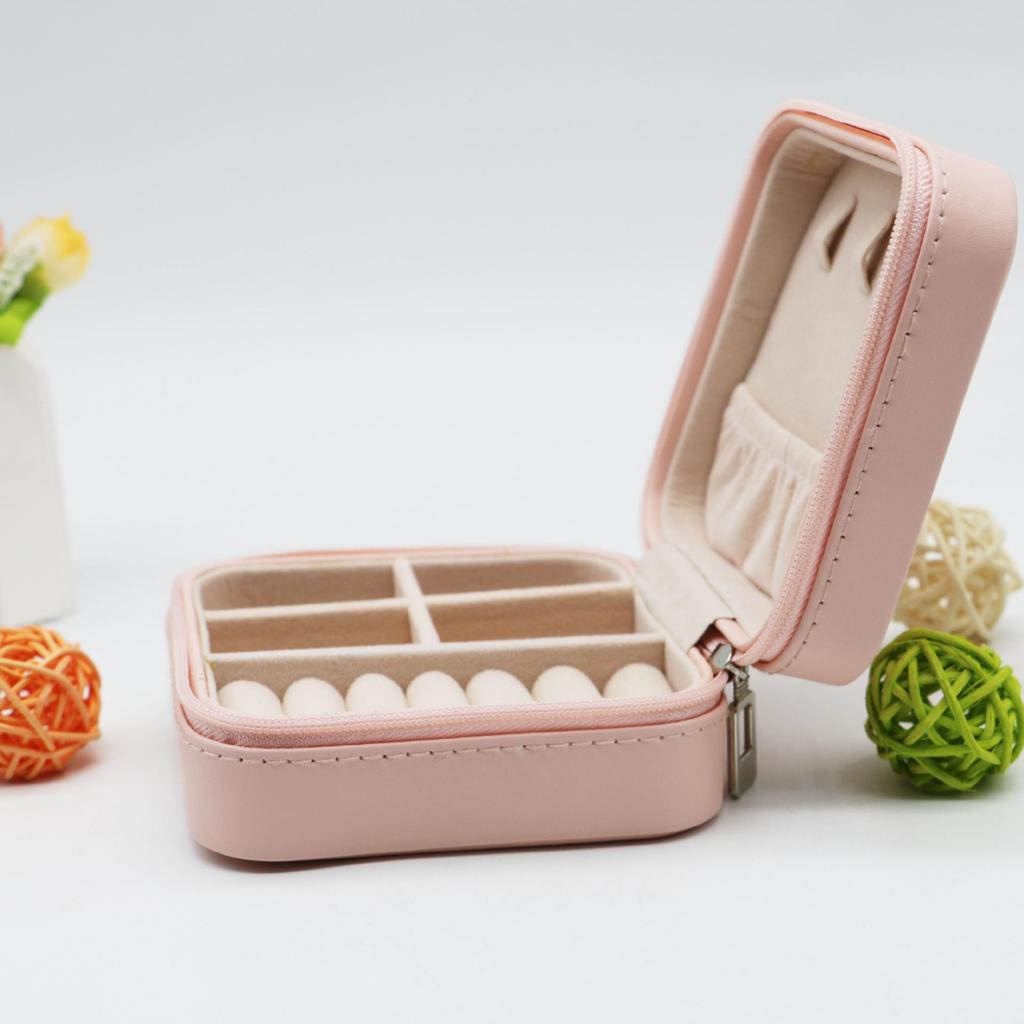 Boîte de Rangement Portable pour Bijoux Style Coréen pour Bagues et Boucles d'Oreilles – Taille Voyage