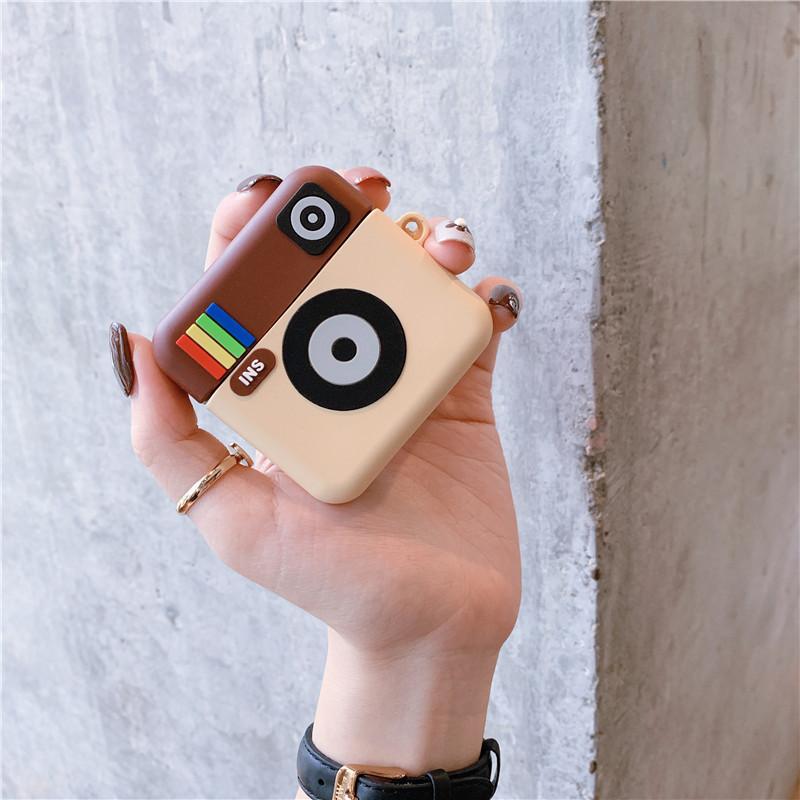 New Ins Creative Cute Camera AirPods Protective Case Universal Silicone Apple Bluetooth Headset Cover for Women