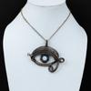 Evil Eye Blue Lace Agate Pendant Copper Wire Wrapped Jewelry Handmade Gemstone Pendant Evil Eye Jewelry Wire Pendant Copper Pendant For Gift