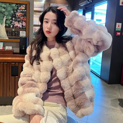 Winter Women's Plush Coat Short Top Leisure ComfortThick Round Neck Tops