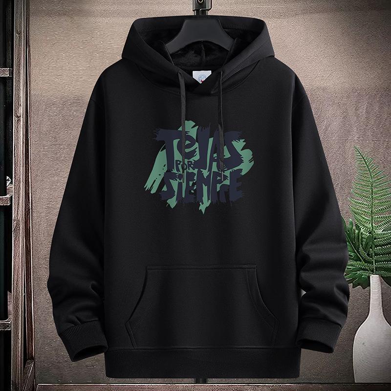 

Толстовка с капюшоном для мужчин и мальчиков, большой размер, длинный рукав, спортивная рубашка, пуловер 4XL чёрный