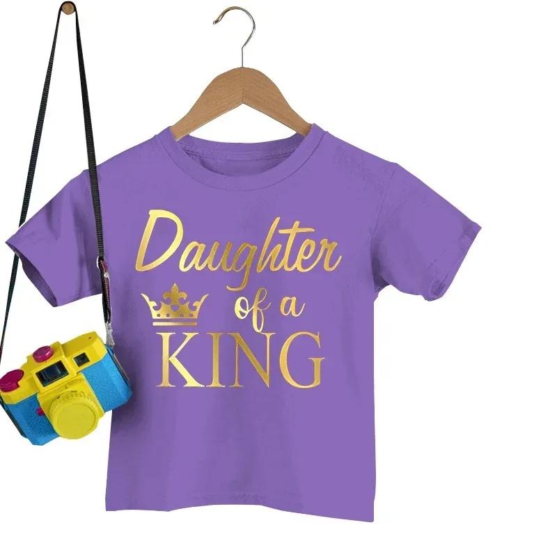 2024 Vater der Prinzessin Tochter des Königs Print T-Shirt Schönes Papa und ich Outfit Familie passende Outfits Papa Baby Mädchen Sommer