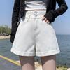 Summer Casual Loose Denim Shorts for Women Fashion High Waist Wide Leg Jeans Female Pants Vintage Blue Simple Office Lady Shorts 24250