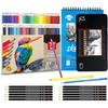 Corslet 85Pc Art Supplies For Artist 72Pc Colour Pencil Set &12Pc Drawing Pencil Set Sketch Shading Graphite Sketching P