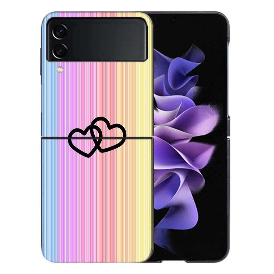 Rainbow Gradient Love Coque For Samsung Z Flip7 6 Galaxy Case Shockproof Z Flip5 Z Flip3 4 5G Hard Cover Phone TPU PC Hard Fund