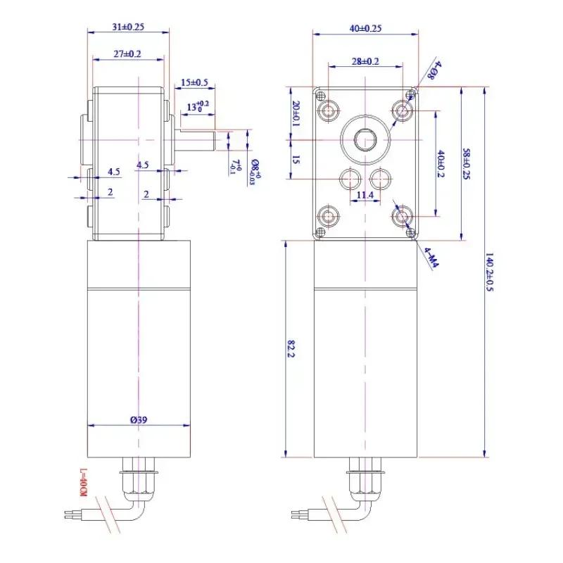 5840-31ZY Waterproof DC Gear Motor Reverse and Reverse Speed Regulation 12V24V High Torque Motor