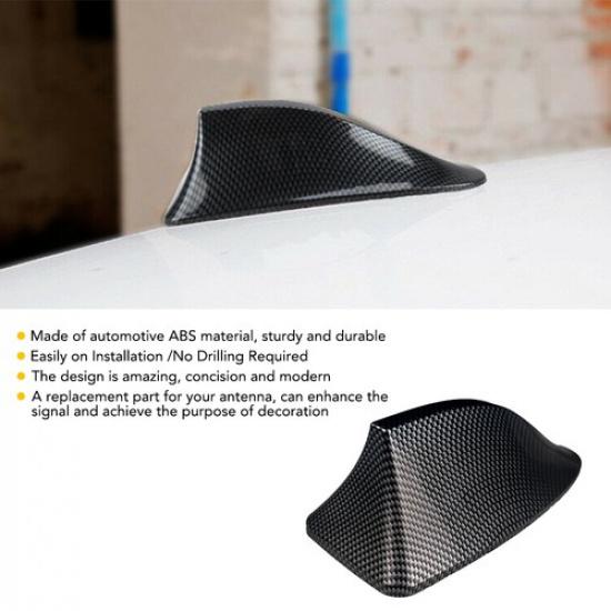 Carbon Fiber Shark Fin Roof Antenna Car Aerial FM/AM Radio Signal Universal H