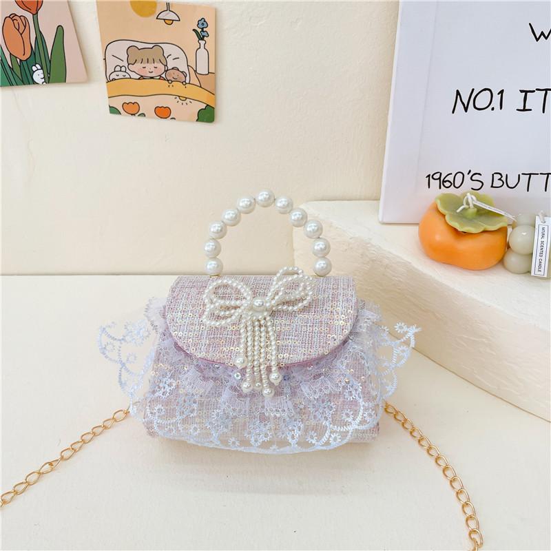 

Childrens Pearl Handbag With Shockproof Design For Daily Use розовый