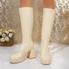 Fashion Ladies Shoes 2025 back zipper Women's boots Fashion round toe Modern Boots Women winter plus size Best Seller knee-High Boots