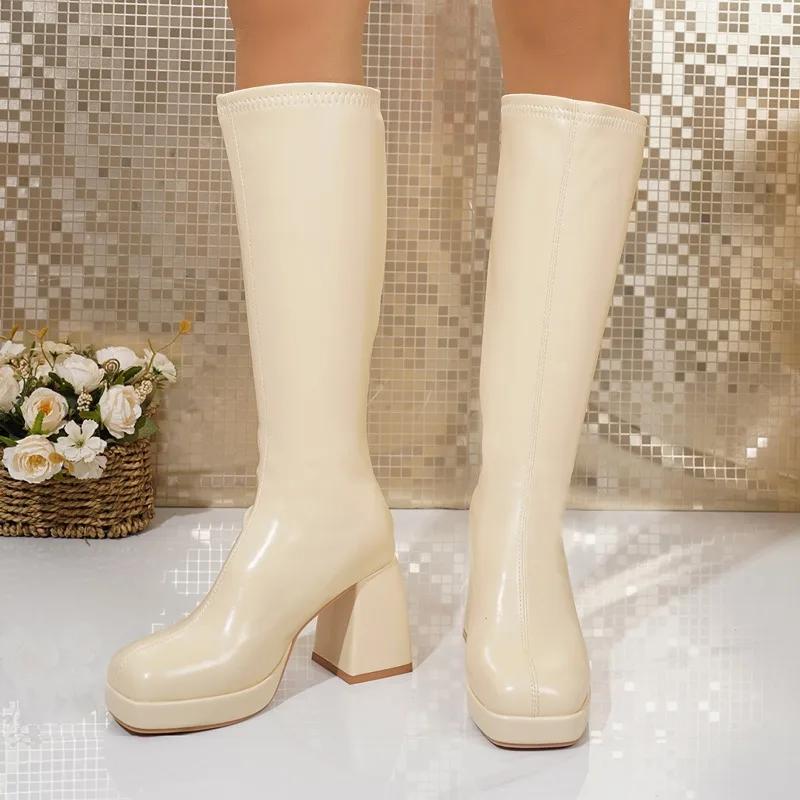 Fashion Ladies Shoes 2025 back zipper Women's boots Fashion round toe Modern Boots Women winter plus size Best Seller knee-High Boots