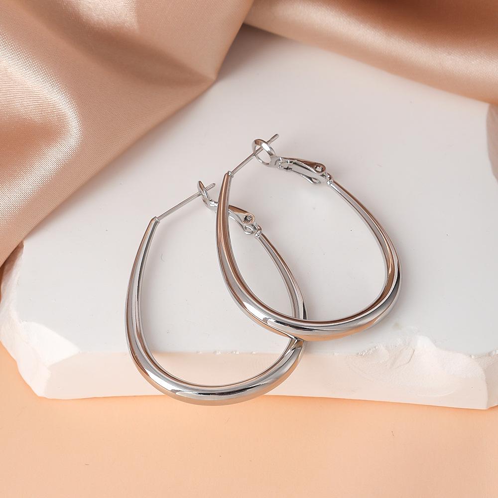 High-End Water Drop Hoop Earrings: 925 Sterling Silver, Light Luxury, Versatile Design for Women