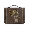 Reading Carry Bible Cover with Handle, Book Case in PU Leather Look for Church Days, Travel Use, and Shelf Storage