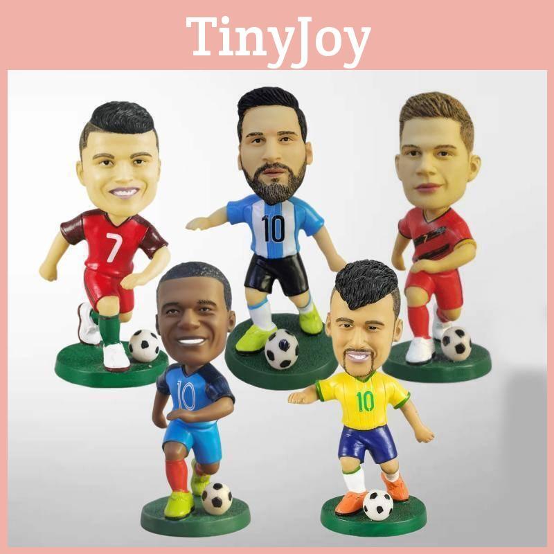 Resin Soccer Star Figurine 12cm Home Decor And Car Ornament Gift For Boys**