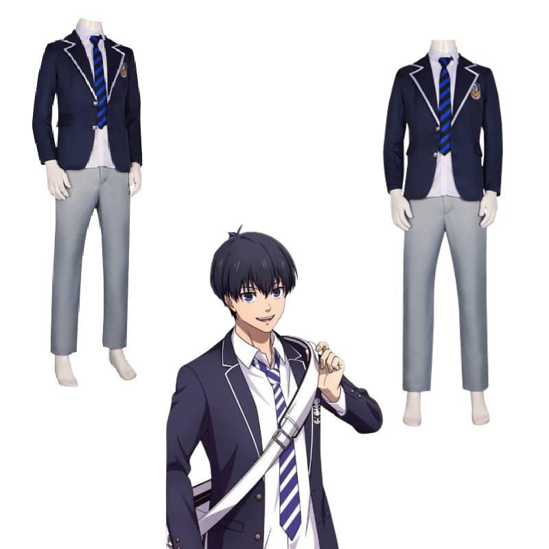 Blue Lock Cosplay Suit Isagi Yoichi School Uniforms Coat Tie Shirt Pants Costume