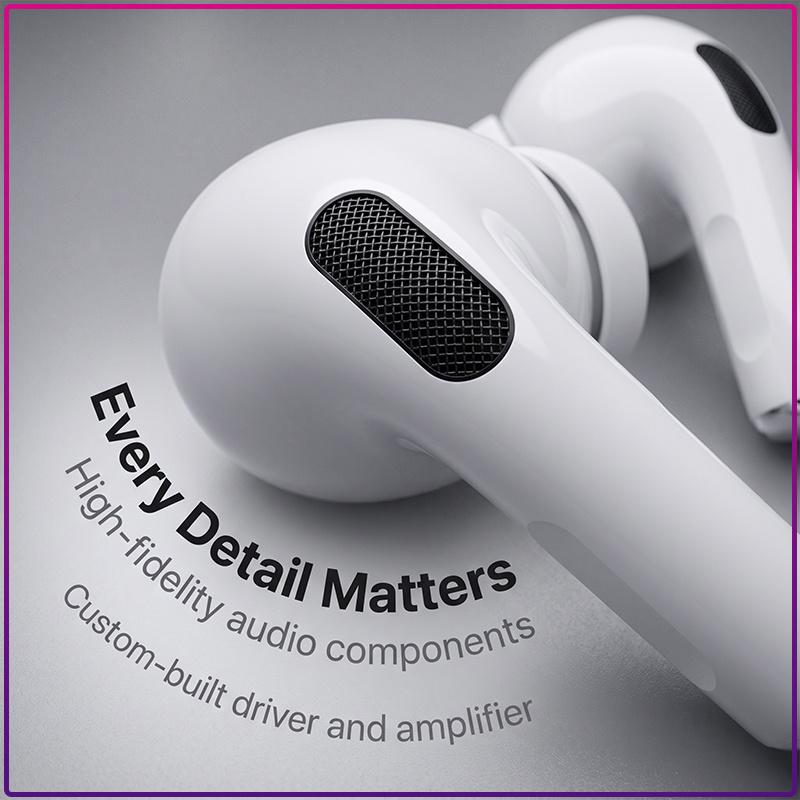 Universal Bluetooth Wireless Headset Apple AirPods Pro Powerful Noise Cancellation Immersive Surround Sound USB-C Charging All Devices Compatible