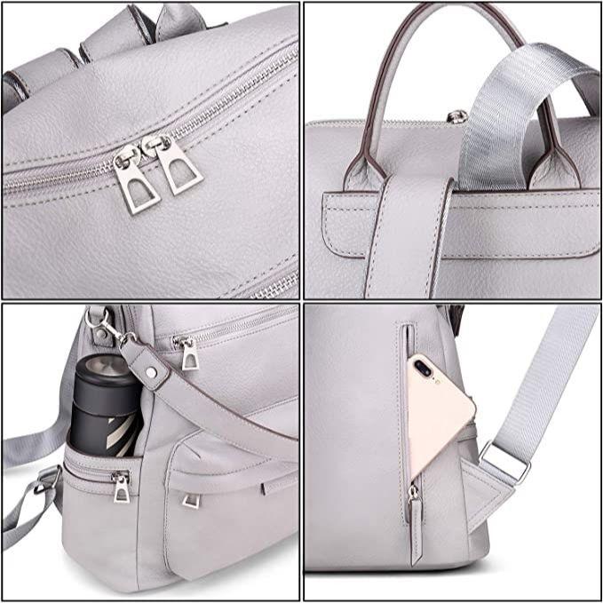 Premium Leather Convertible Backpack Handbag Sling Bags for Women