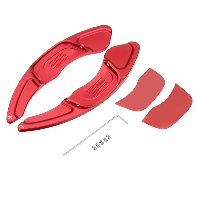 2 Pcs Car Aluminum Steering Wheel Paddle Silver/Red Paddles Shift For VW Golf 7 2015+ GTI R MK7 Scirocco Automobile Accessories