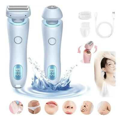 2 In 1 Electric Razor for Women Rechargeable Bikini Trimmer and Facial Hair Remover IPX7 Waterproof Shaver for Legs Underarms and Body