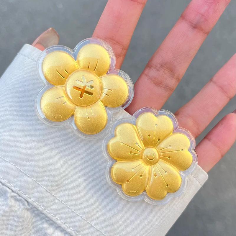 Shuibei 999 Fine Gold Peach Blossom Coin Eternal Flower Red Envelope Gift for Girlfriend or Best Friend