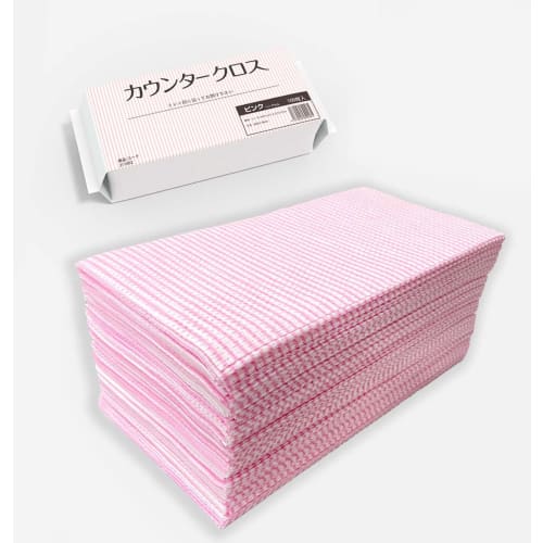 Counter Cloths, 100 Count, 30x60cm, Pink, Disposable Nonwoven Cloths, Reusable, Commercial Use, Table Duster (Pink)
