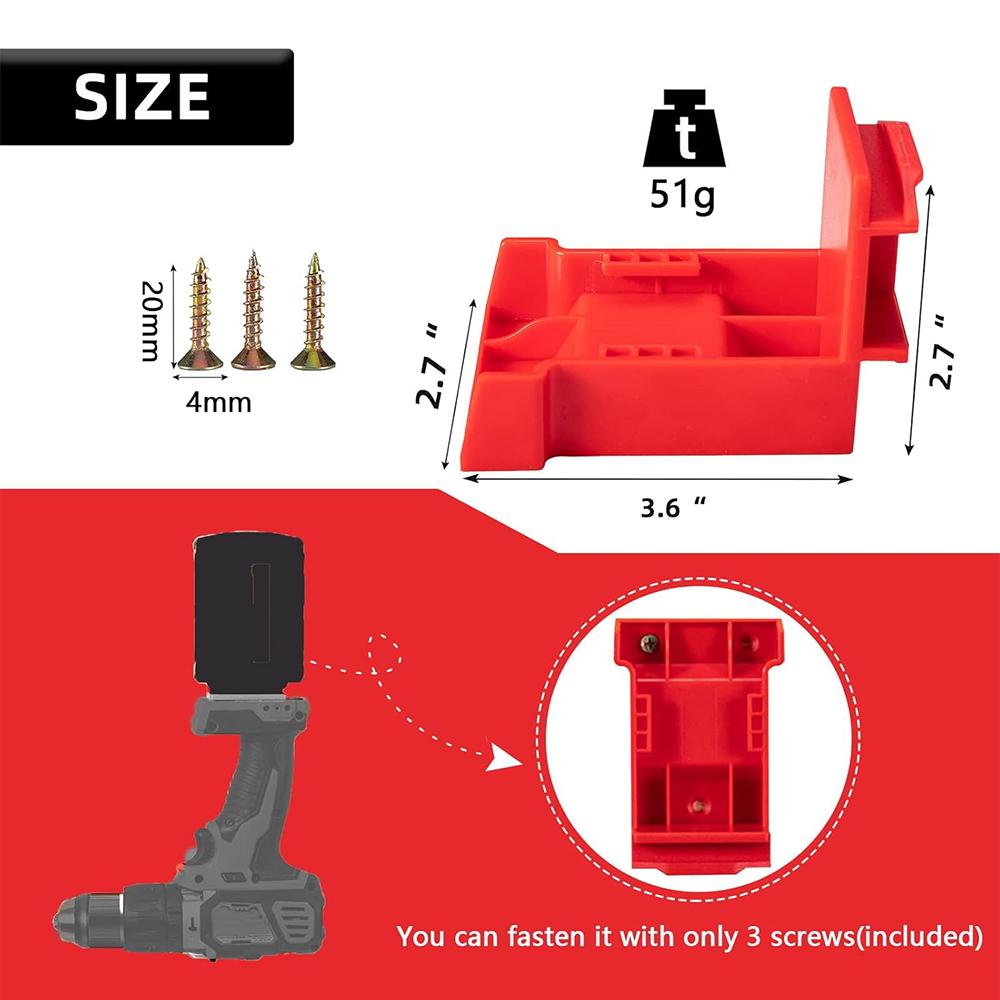 1 Stück Werkzeughalterung für Dewalt für Milwaukee 18V 20V Bohrmaschinenwerkzeuge Batteriehalter für Dewalt 20V Batteriemontage Dockhalter Befestigungssitz