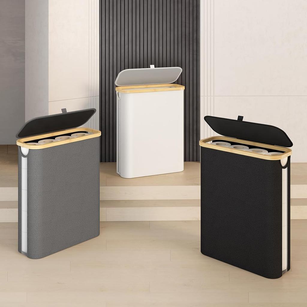 Toilettenpapier-Aufbewahrungskorb mit Deckel für 12 Rollen, faltbar, große Kapazität, Toilettenpapierhalter