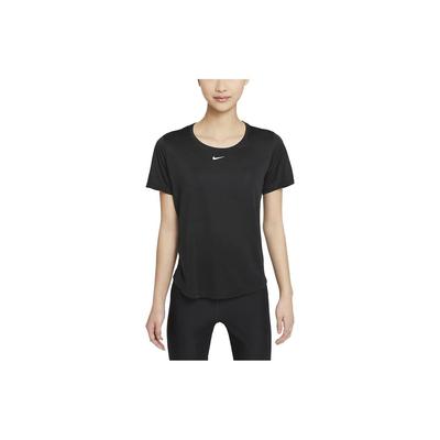 Dri-FIT One Unifarbenes Logo Rundhals Kurzarm T-Shirt Damen Oberteile Schwarz DD0639-010