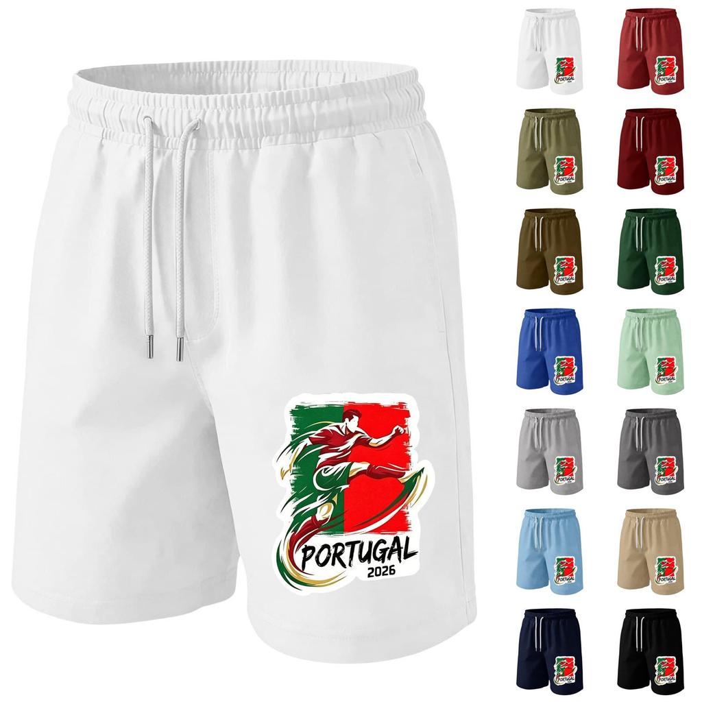 Men's Soccer Print Athletic Shorts for Casual Wear