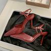 Fashion Eilyken Fashion Buckle Strap Women Pumps Sexy Pointed Toe Thin High Heels Slingbacks Sandals Fashion Wedding Party Mule Shoes