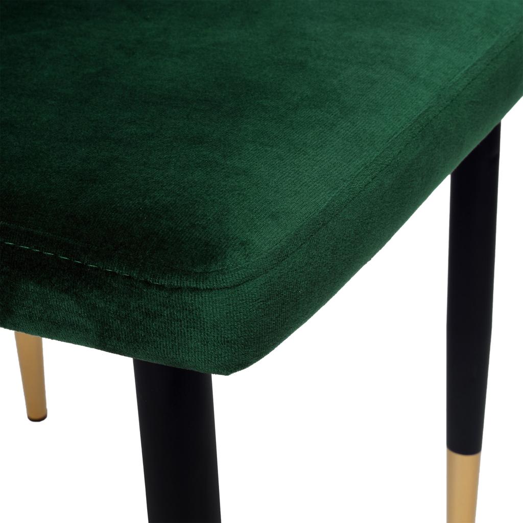 Krzesło Welurowe Tapicerowane Vermont Velvet Ciemnozielone