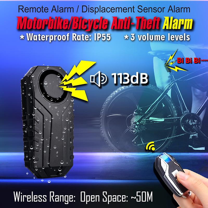 SF22R Wireless Bicycle Vibration Alarm with Remote Control for Electric Vehicles