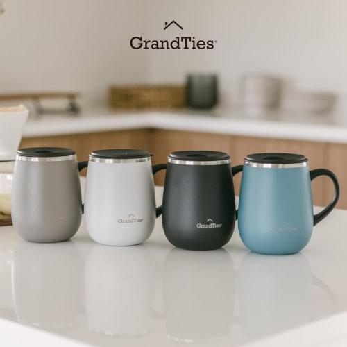 GRANDTIES Premium Vacuum Insulated Mug, 460ml, Available In 19 Colors, with Easy-Open Sliding Lid, Stainless Steel Double-Wall Vacuum Insulation, and