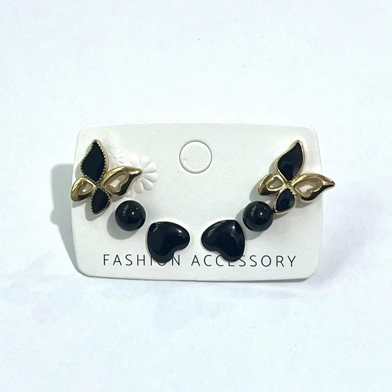 Exaggerated Circle Earrings Set Alloy