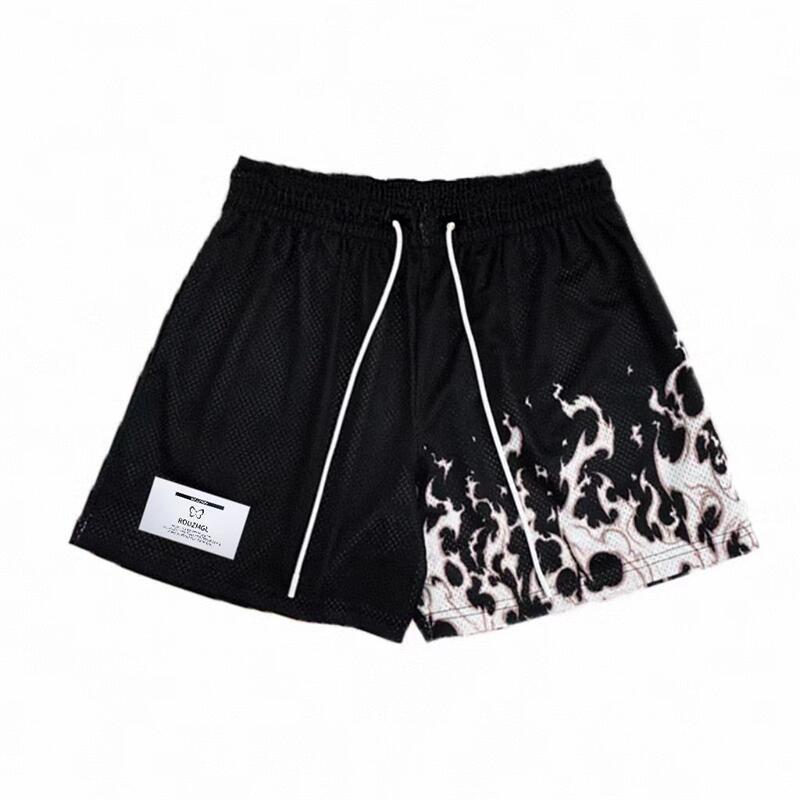 Pánske basketbalové šortky v americkom štýle – Rýchloschnúce, priedušné, voľného strihu nad kolená, na bežné nosenie a šport