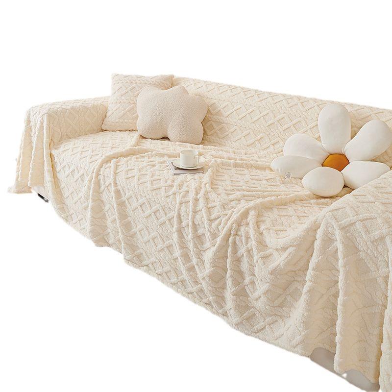 Universal Sofa Protective Cover All-Inclusive Cover Towel Anti-Scratching Lambswool Thickened Blanket Simple Seat Cushion Dustproof Cover Cloth