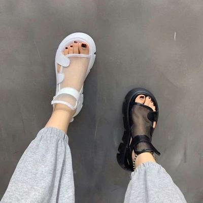 Platform Muffin Sandals Women's New Summer Shoes Fashion Mesh Openwork Roman Shoes