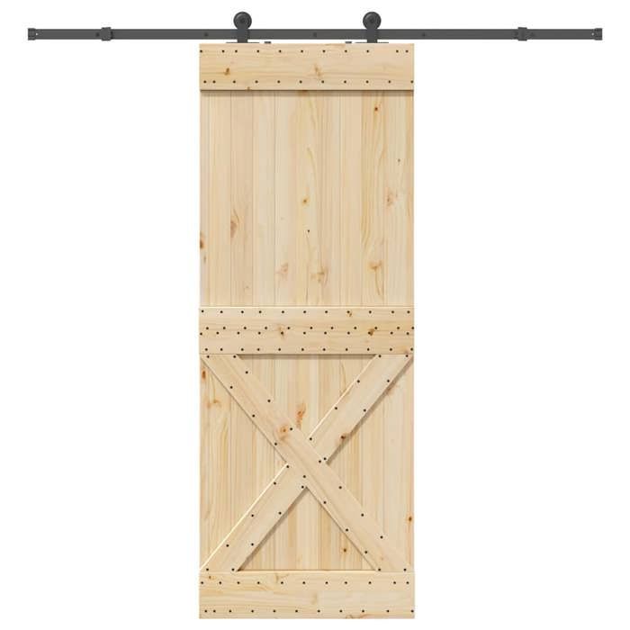 VidaXL Porte coulissante et kit de quincaillerie 85x210 cm pin massif 3332768