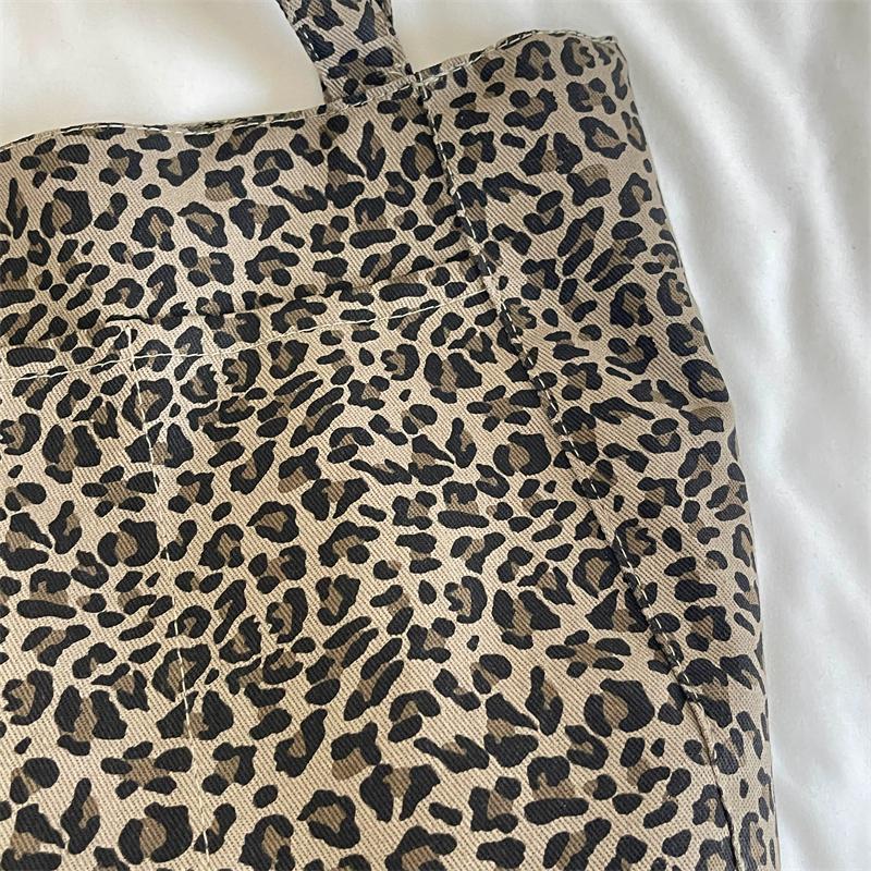 Borsa Tote Stampa Leopardo Grande Capacità Borsa a Spalla Casual Borsa a Mano Quotidiana per Donne