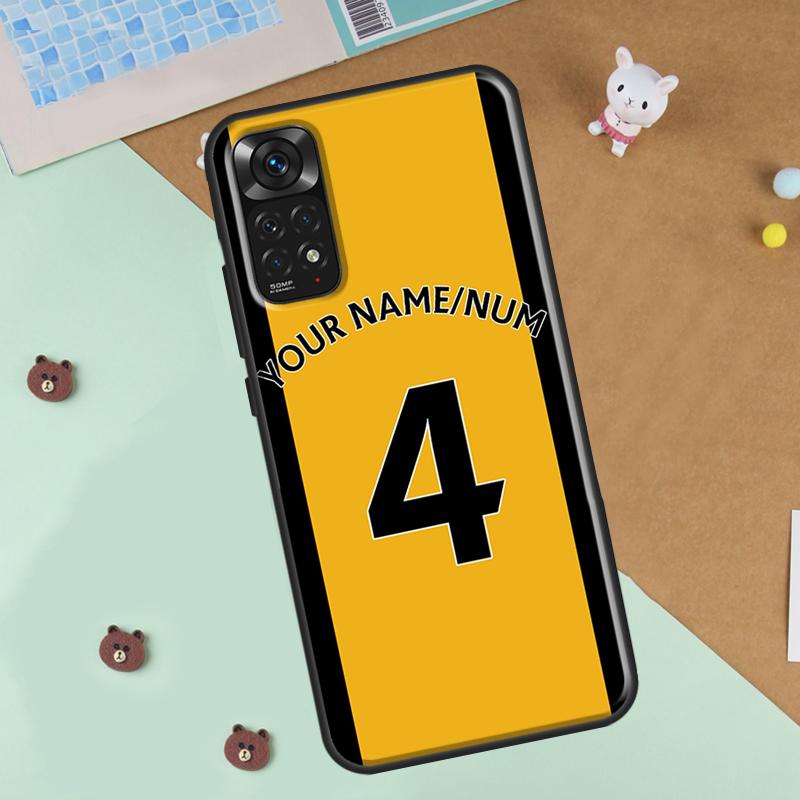 

Personalised Football Strips Phone Case For Xiaomi Redmi Note 12 8 9 10 11 Pro 8T 9S 10S 11S 12S 10A 9C 10C 12C Cover Redmi Note 11S
