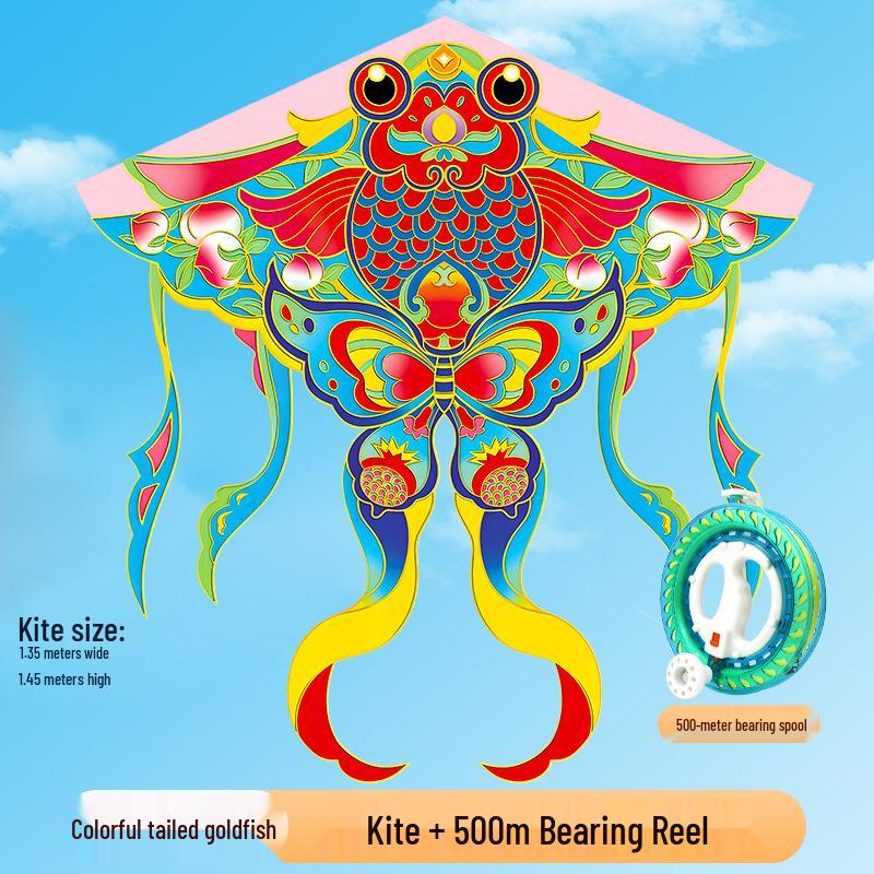 2026 Ancient-Style Goldfish Kite: Easy-Fly, Colorful Tail - Perfect for Kids, Adults, Light Breezes & Decorative Photography