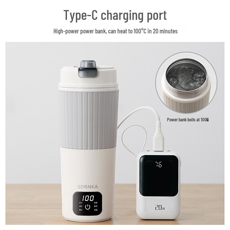 SDRNKA Compact Type-C Electric Kettle: Portable, Insulated, and Perfect for Home or Travel