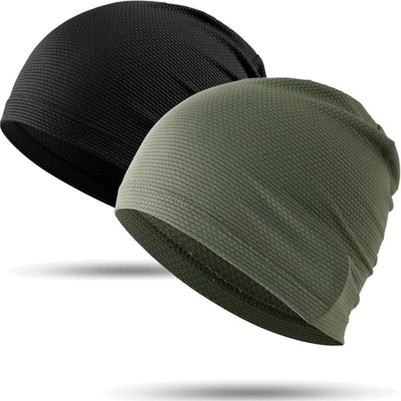 New Mesh Breathable Ice Silk Skull Cap Outdoor Men Sports Motorcycle Cycling Helmet Liner Hat Women Uv Protection Beanie Hats
