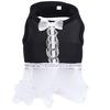Princess Dress Design Pet Dog Mesh Harness Clothes Apparel Black Size L