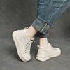 Fashion 4.5CM Suede Genuine Leather Ankel Booties Autumn Boot Flat Thick Sole Ankle Booties Women Platform Wedge Motorcycle Shoes