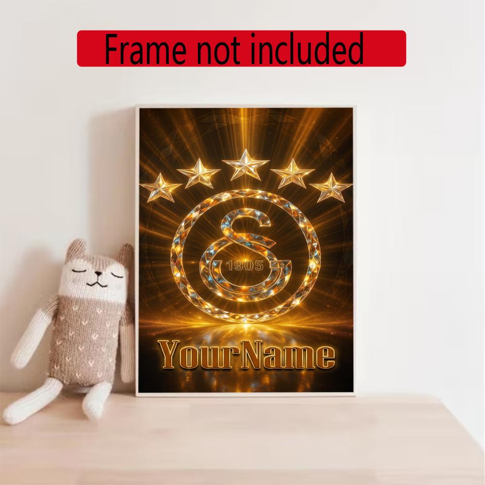 Galatasaray Customize Text Diamond Painting Round Diamond Mosaic Suitable For Beginners Diamond Painting Rhinestones Gift Frameless
