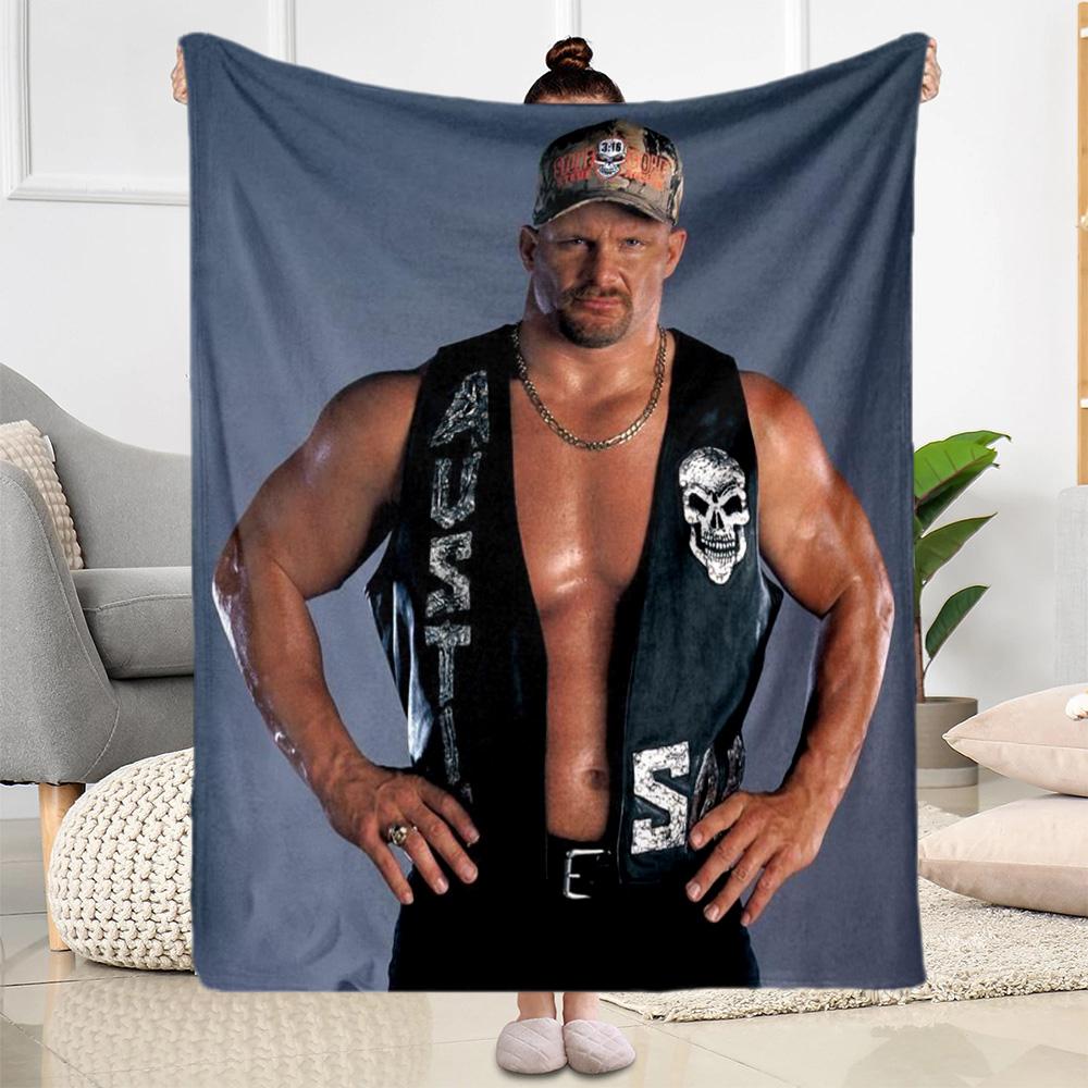 Stone Cold Steve Austin2 Blankets are suitable for living rooms,making them an ideal choice for outdoor travel and gifts.